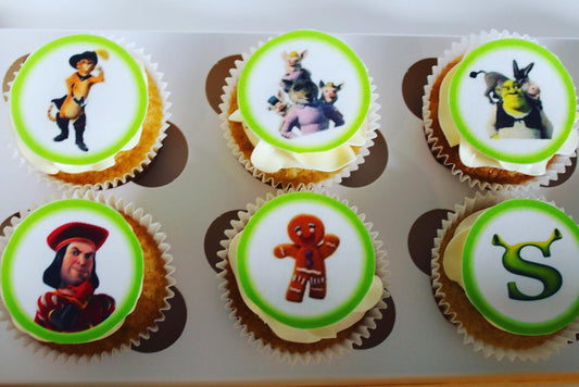 Shrek Character cupcakes