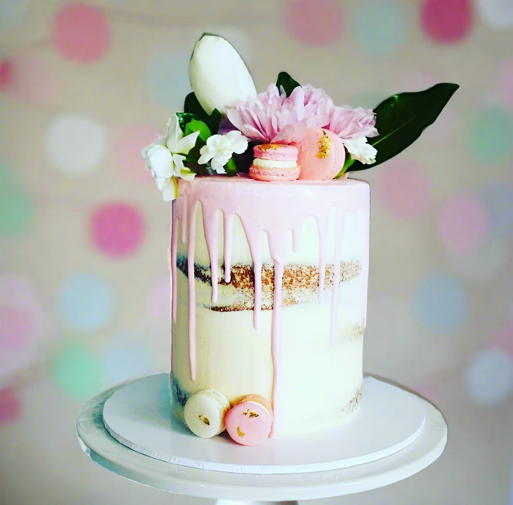 Naked Flower Drip Cake