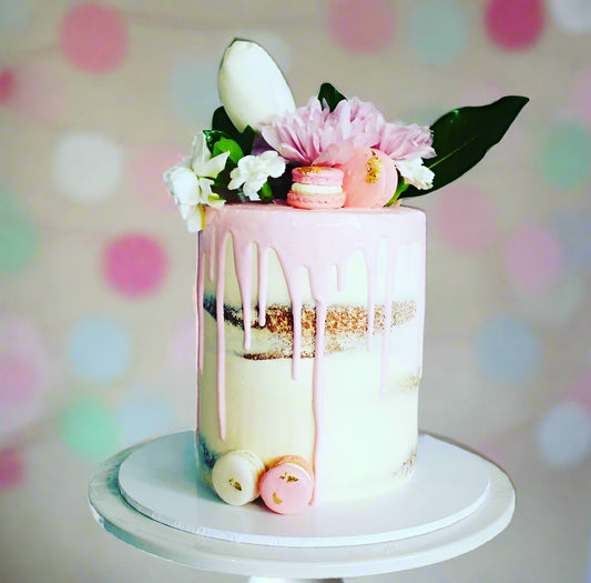 Naked Flower Drip Cake