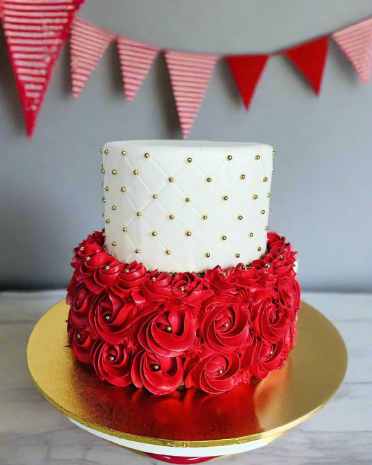 Rose & Quilted Cake