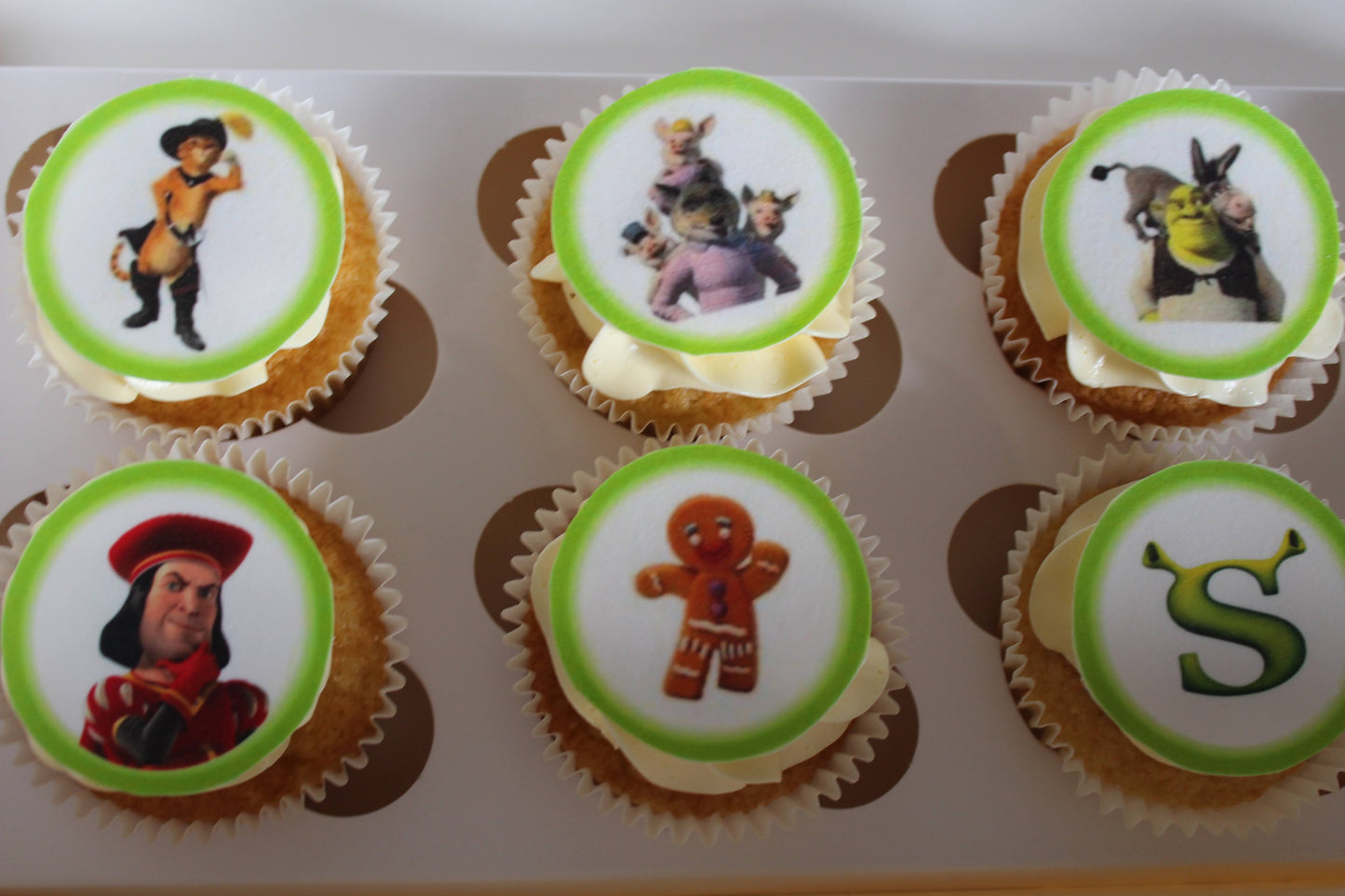 Shrek Edible Image Cupcakes