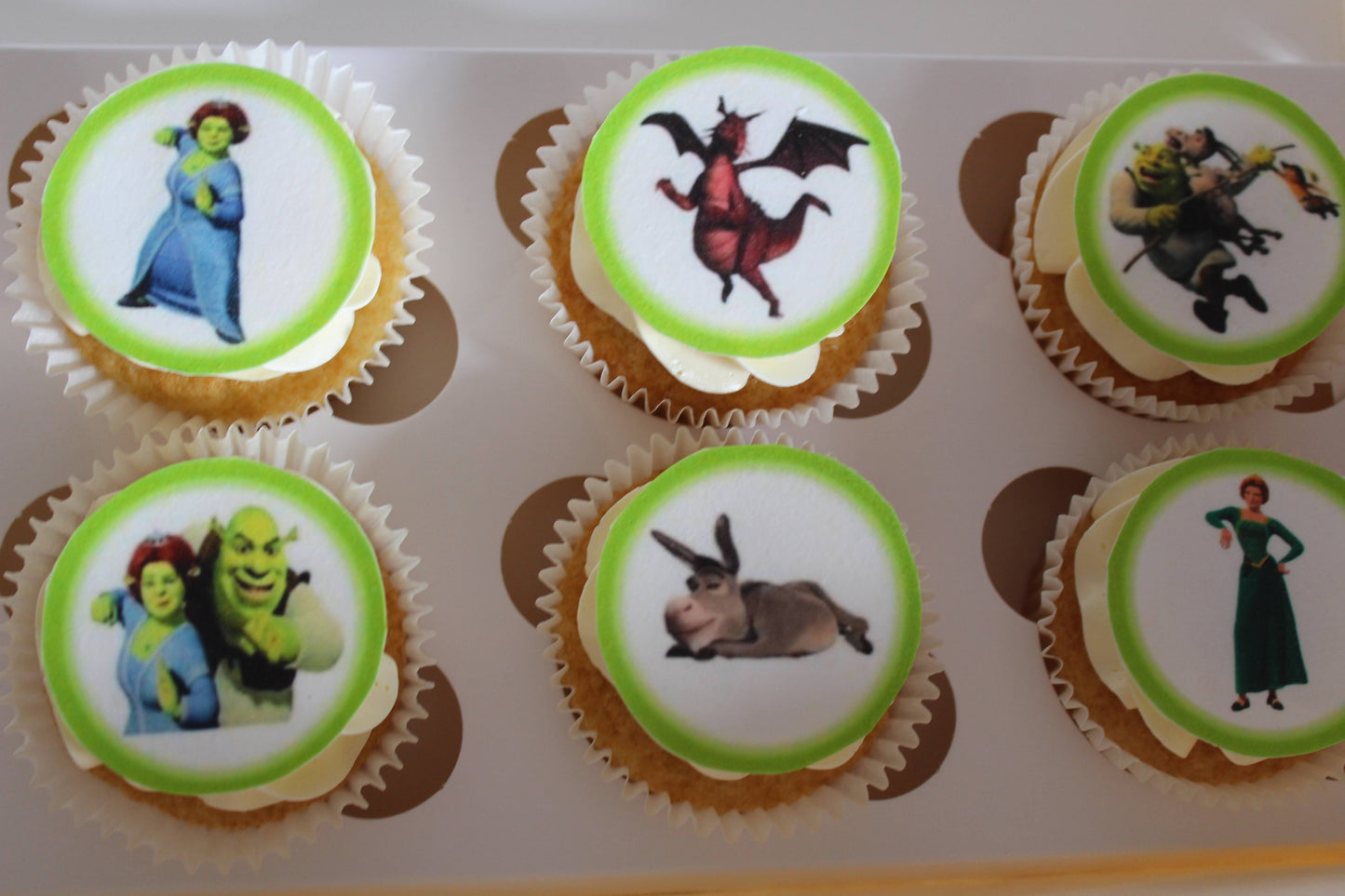 Shrek Edible Image Cupcakes