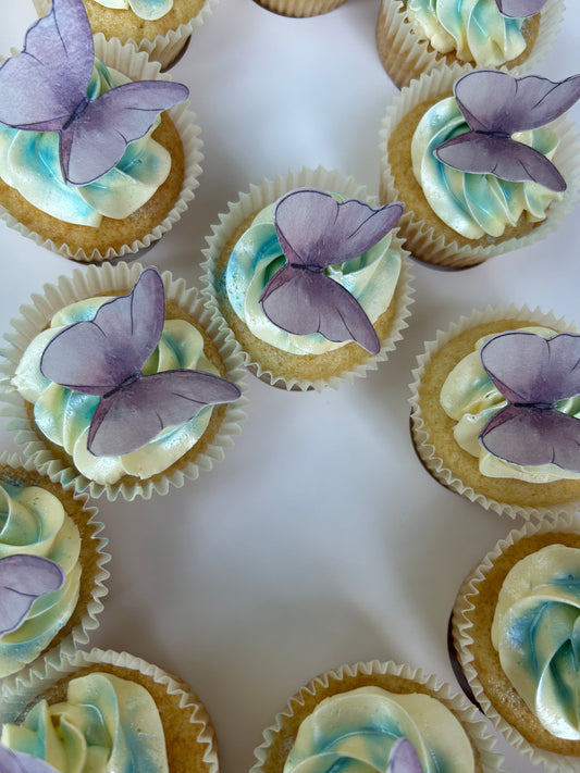 Number 8 Butterfly cupcakes