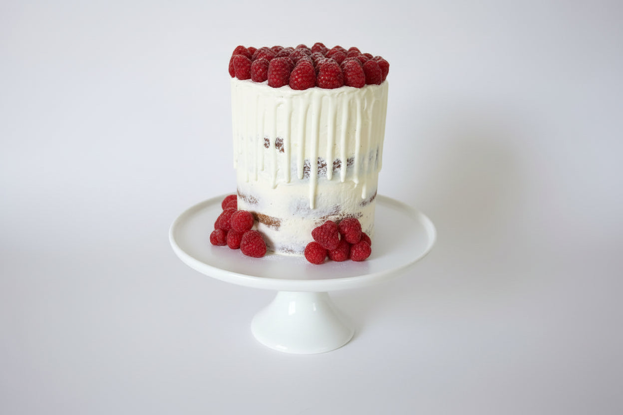 White Chocolate Raspberry Cake